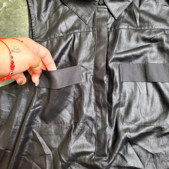 Armani Exchange Metallic Black Sleeveless Blouse - Picture 5 of 10